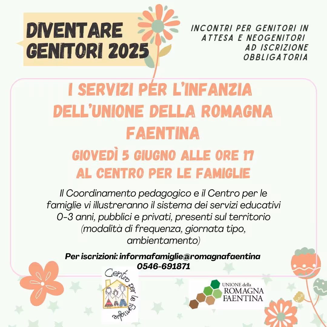 Incontro informativo "I servizi per l’infanzia dell’Unione della Romagna Faentina" del 5 giugno 2025