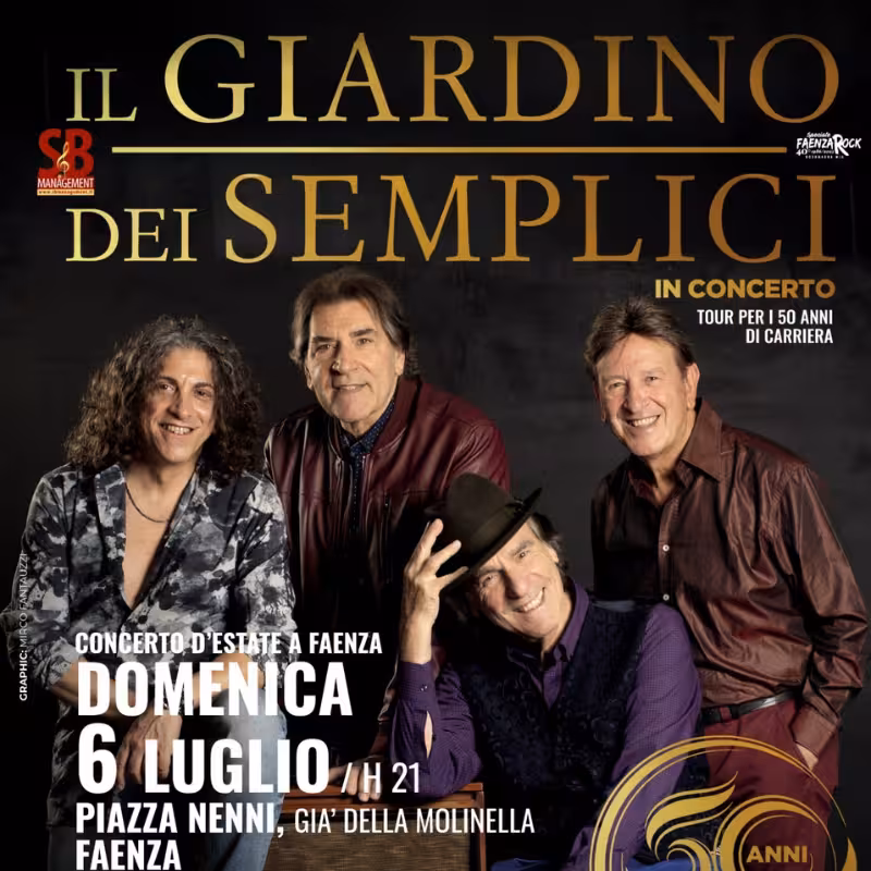 Il GIardino dei Semplici in concerto. Tour per i 50 anni di carriera Faenza