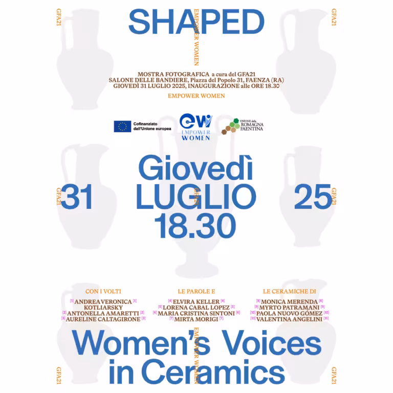 SHAPED – Women’s Voices in Ceramics Inaugurazione mostra. Faenza