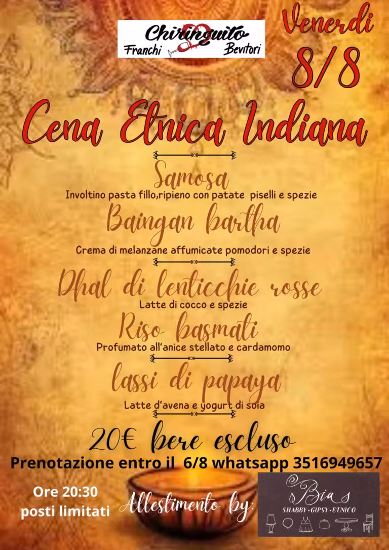 Cena Etnica Indiana, Faenza